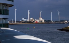 Wind Turbines In Amsterdam Port