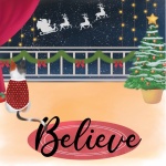 Christmas Believe Cat Poster