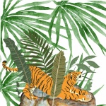 Tropical Watercolor Tiger