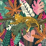 Tropical Watercolor Leopard