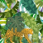 Tropical Watercolor Leopard