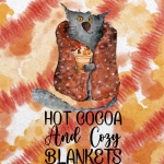 Hot Cocoa Cat Blanket