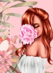 Pink Woman Floral Poster