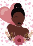 Pink Woman Heart Poster