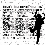 Positive Words Poster Silhouette