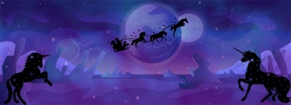 Santa Sleigh Unicorns Alien Planet