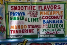 Fruit Smoothie Sign In Maui, Hawaii