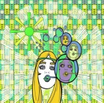Retro Hippie Girl Poster