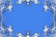 Leafy Frame With Blue Copy Space