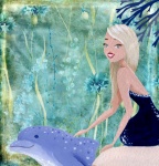 Mermaid Dolphin Ocean Illustration