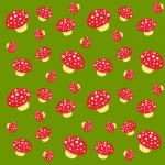 Mushroom Toadstool Pattern Background