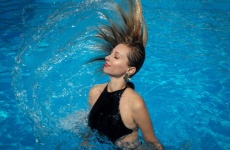 Splash, Pool, Girl, Woman, Portrait