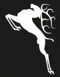 Stag Leaping Silhouette Clipart