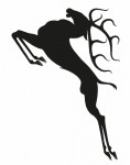 Stag Leaping Silhouette Clipart