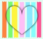 Stripe Heart Background Colorful
