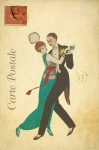 Vintage Dancers French Postcard