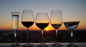 Wine Glasses & Sunset