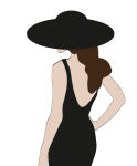 Woman Black Dress And Hat
