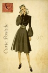 Woman Fashion Vintage Postcard