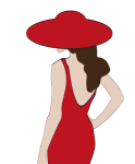 Woman Red Dress And Hat