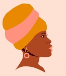 Woman Wearing Turban Portrait