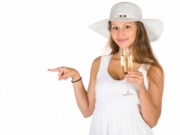 Woman With Alcohol Pointing
