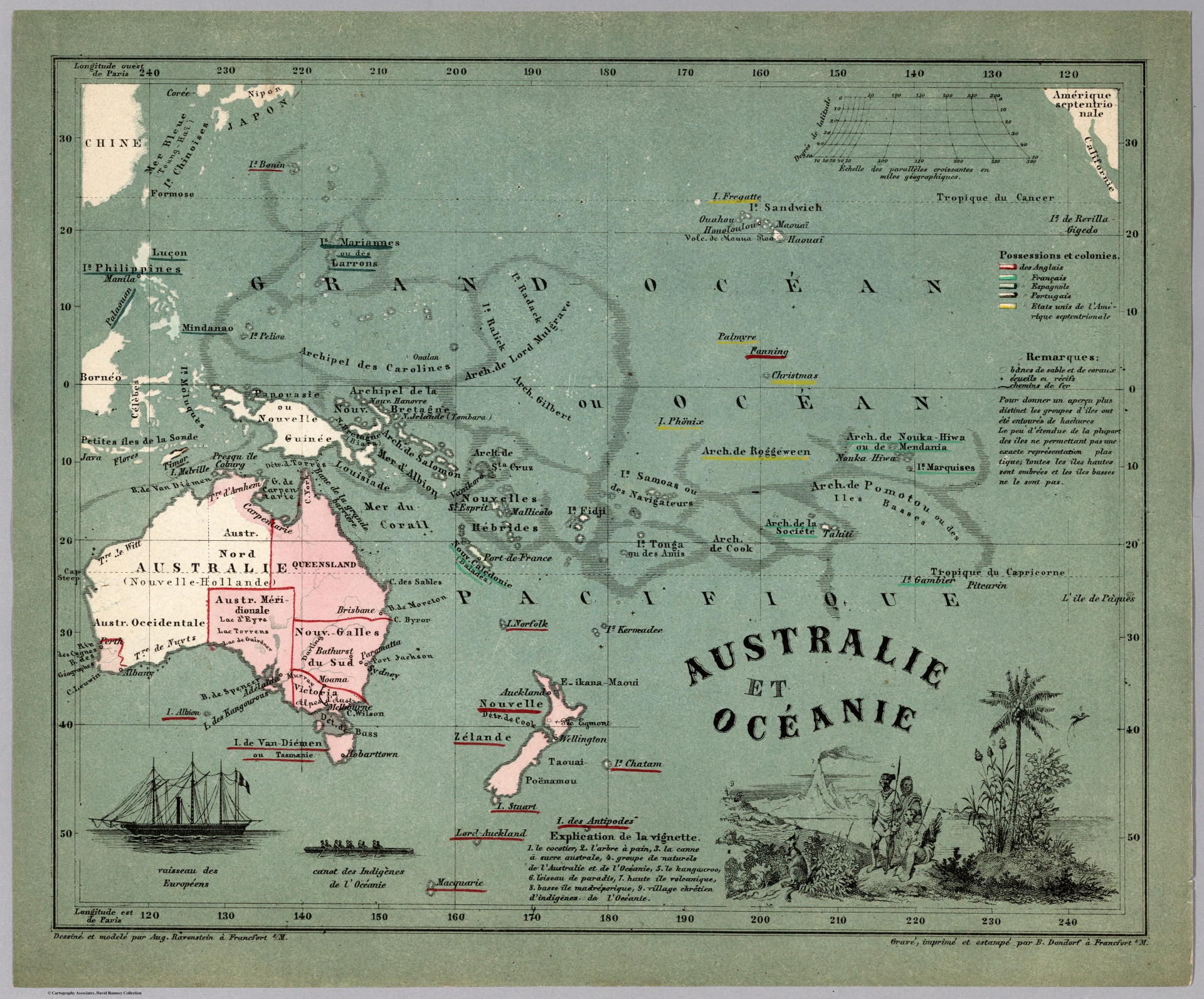 Hand Colored Map Of Australia