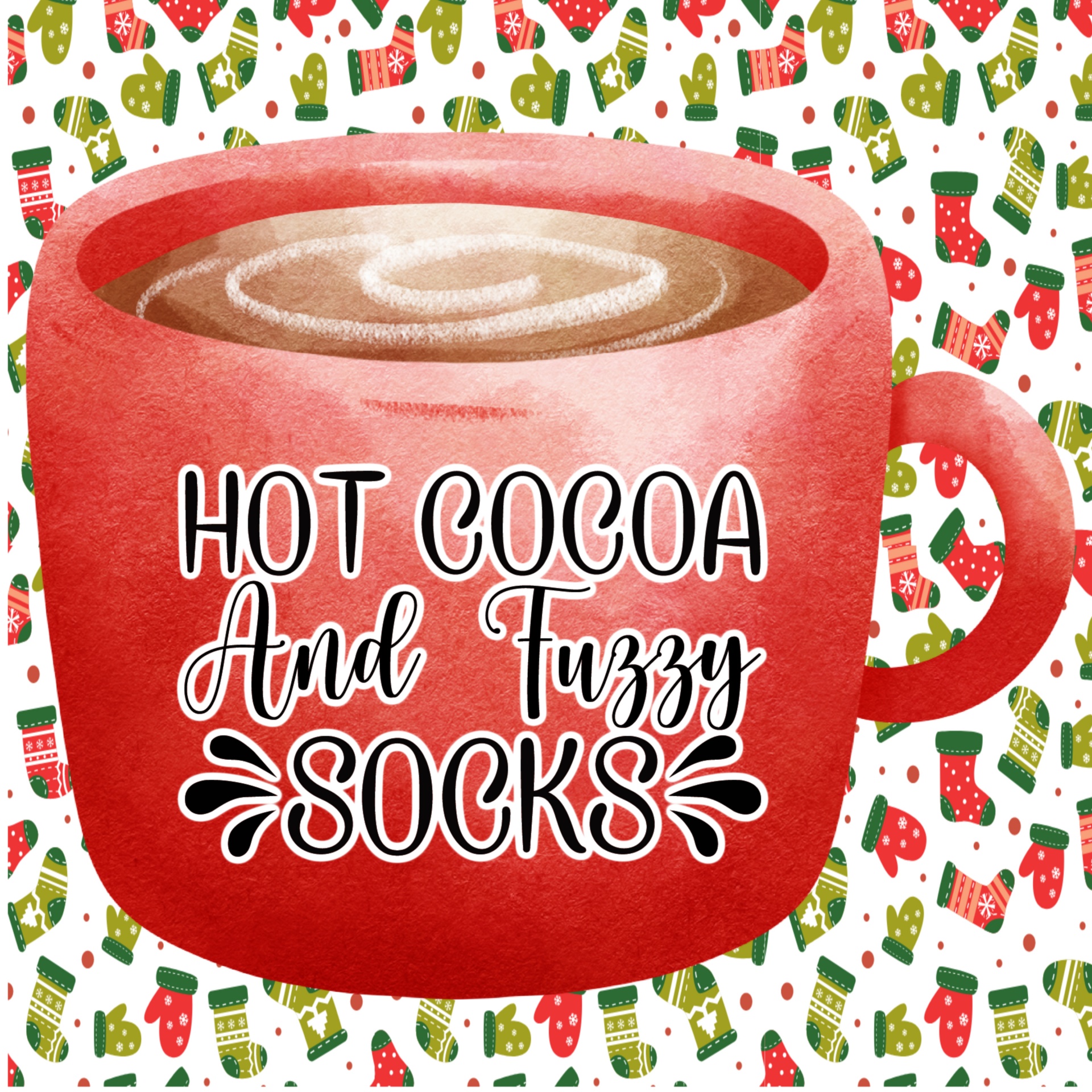 Christmas Hot Cocoa Socks Poster