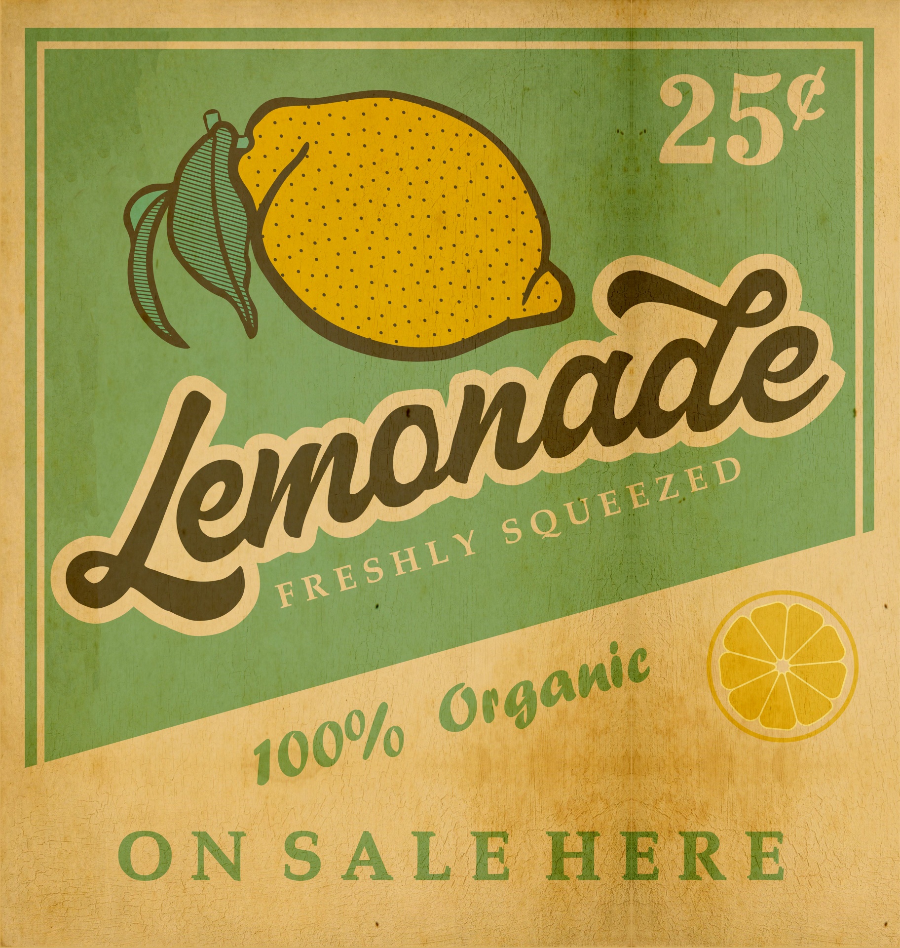 Lemon, Lemonade Vintage Poster