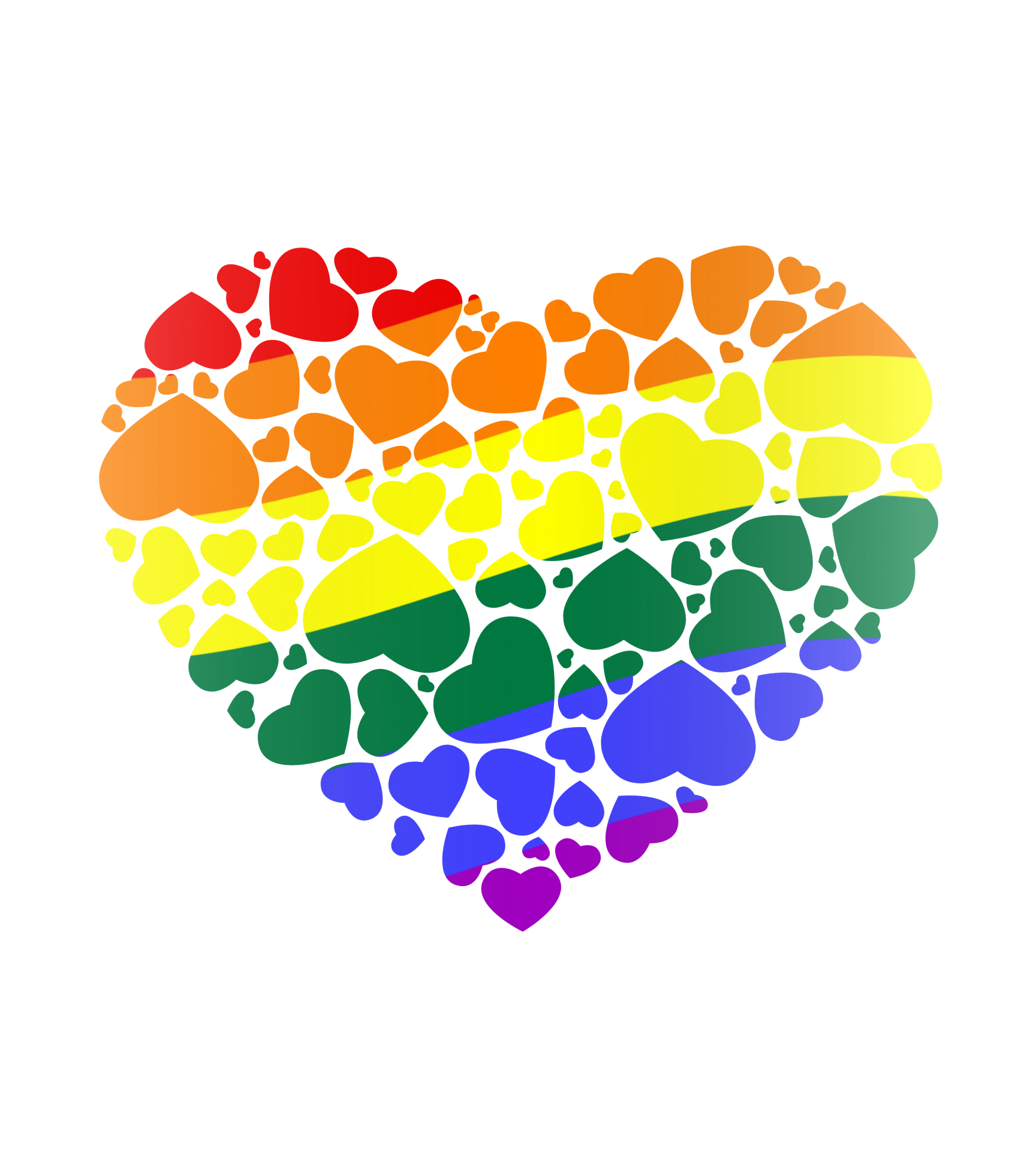 LGBT colorful colorful stripes valentine heart clipart cut out with transparent background png sticker