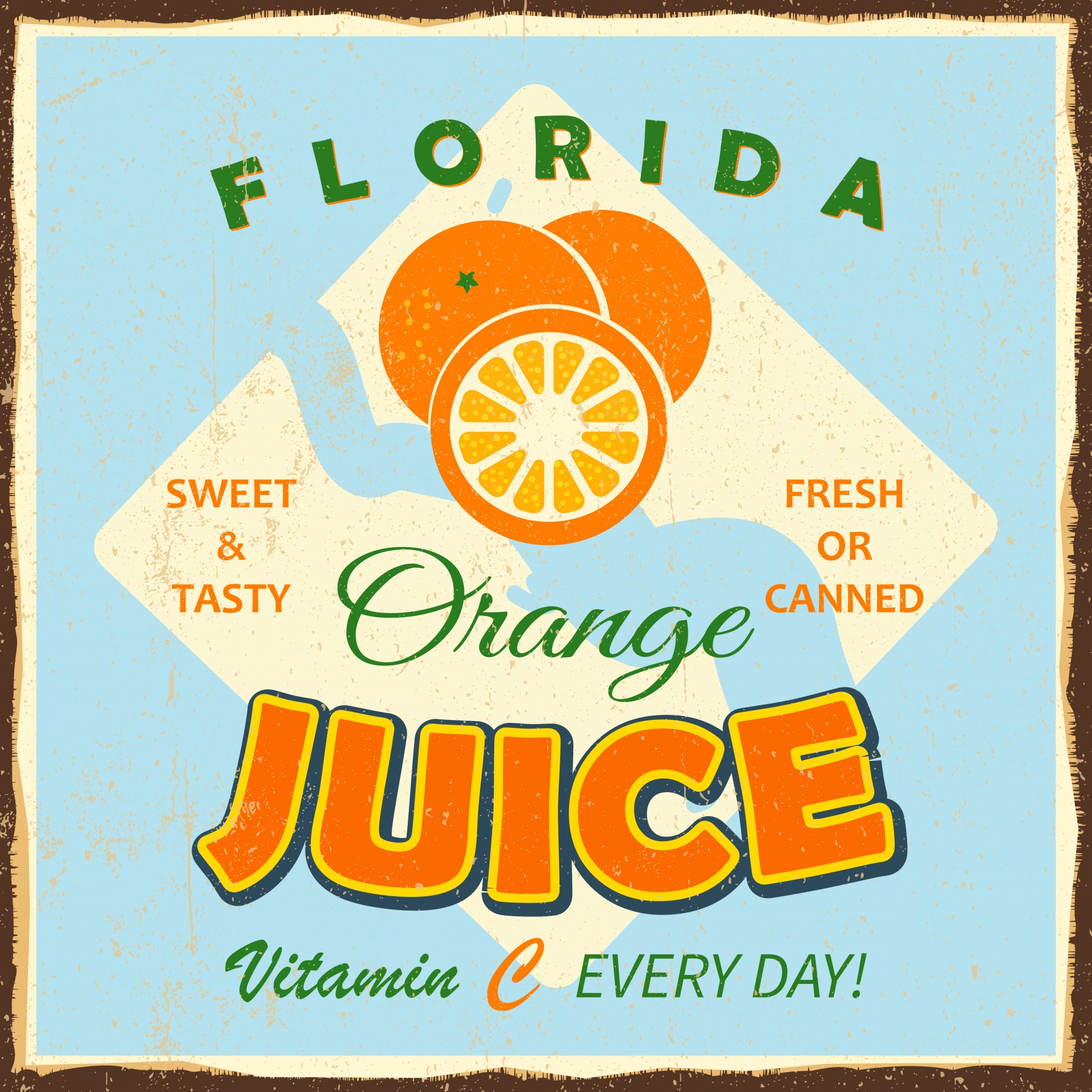 Orange Juice Vintage Poster