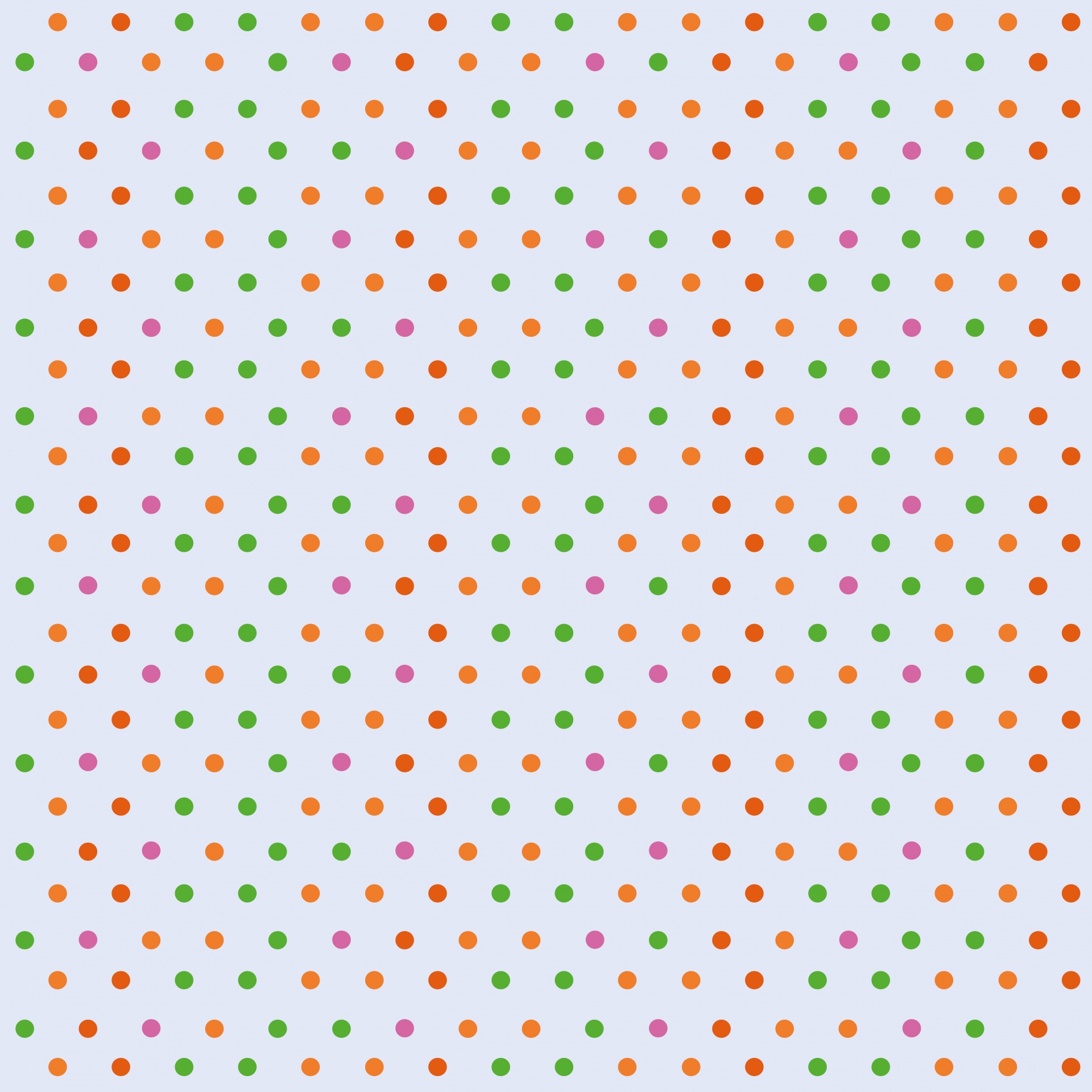 Cute colorful polka dots pattern background in retro, vintage colors