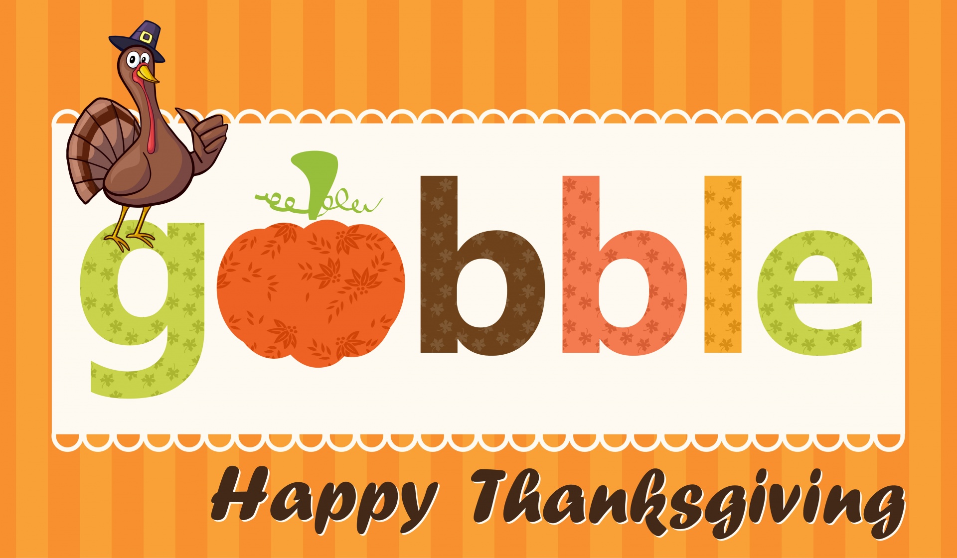 Thanksgiving Pumpkin Turkey Gobble