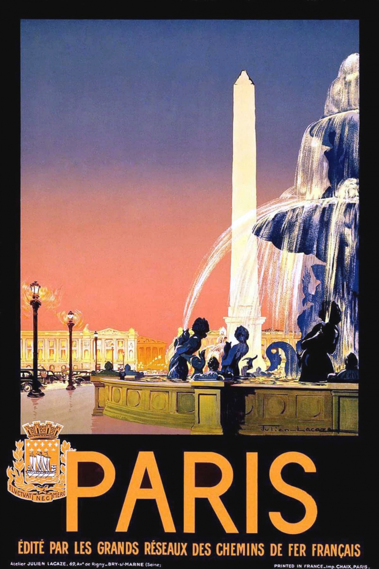 Vintage Travel Poster Paris