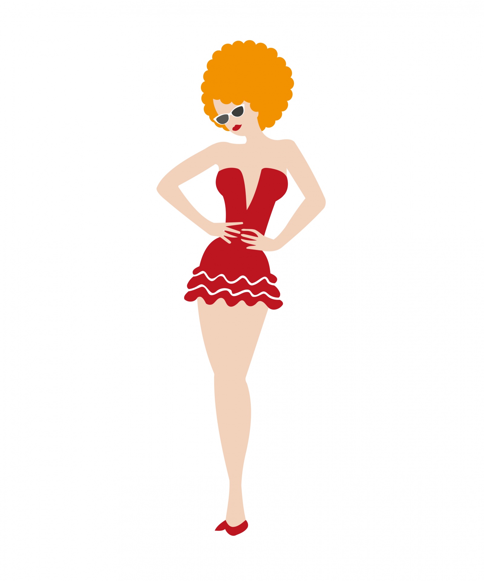 Woman Red Dress Clipart