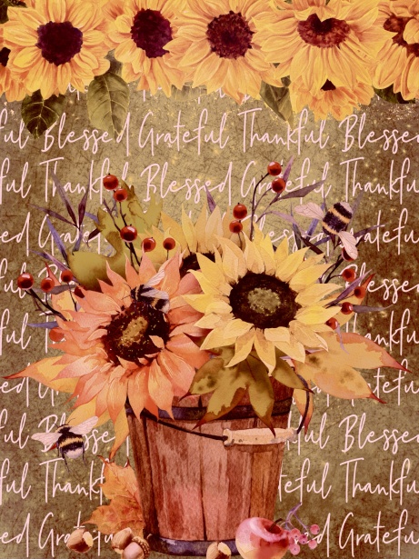 Autumn Thanksgiving Floral Bucket Free Stock Photo - Public Domain Pictures