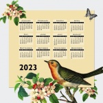 2023 Calendar Vintage Bird