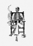 Old Illustration Halloween Skeleton