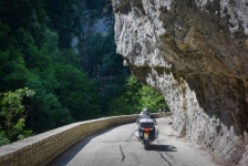 Mountain Landscape, Road, Motorcyclist