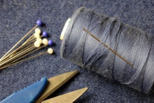 Blue Sewing Thread On A Reel