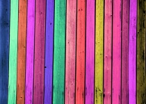 Colorful Wood Planks Wall