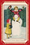 Christmas Children Snowman Card