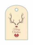Christmas Reindeer Label, Tag