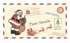 Christmas Santa Vintage Letter