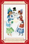 Christmas Snowman Vintage Card