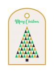Christmas Tree Geometric Tag