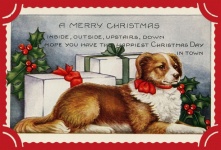 Christmas Vintage Dog Card