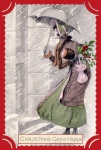 Christmas Woman Vintage Card