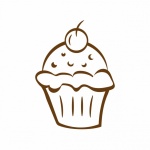 Cupcake Line Art Illustration