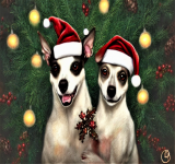 Cute Terrier Dogs Christmas